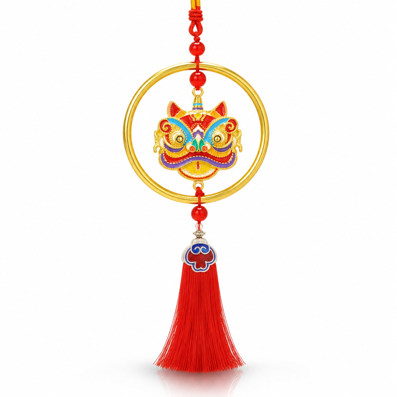 Interior Design High End - Chinese-stijl ornamenten met een geschilderd leeuwenmotief,