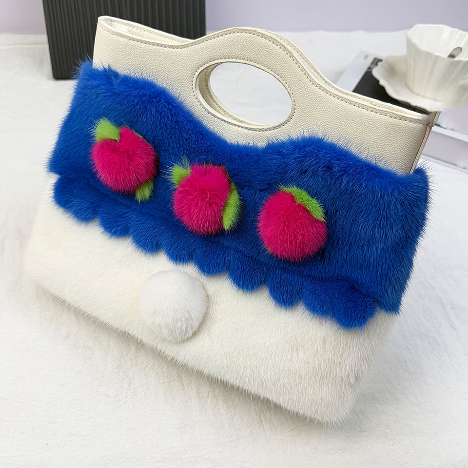 Interior Design High End - Luxe nertsbont draagtas Pluche handtas voor