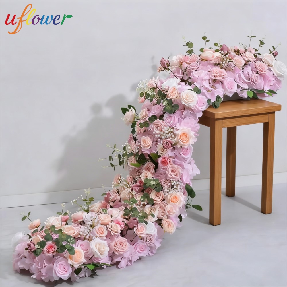Table Runner - Kunstbloemen Bloemenrij Bruiloftarrangement Decoratie Bloemenachtergrond Tafelbloemloper