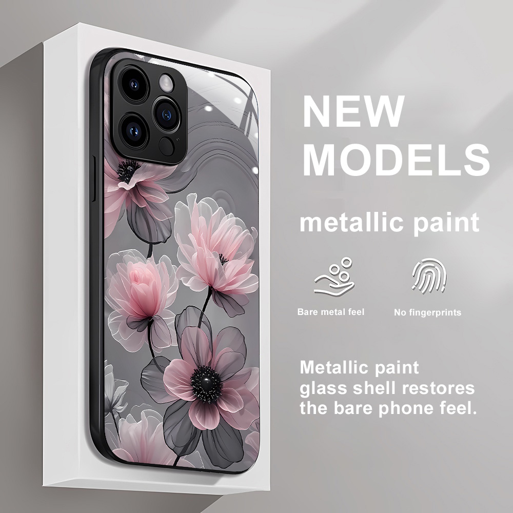 Vase Decor - Bloem Gehard Glas Case Voor iPhone