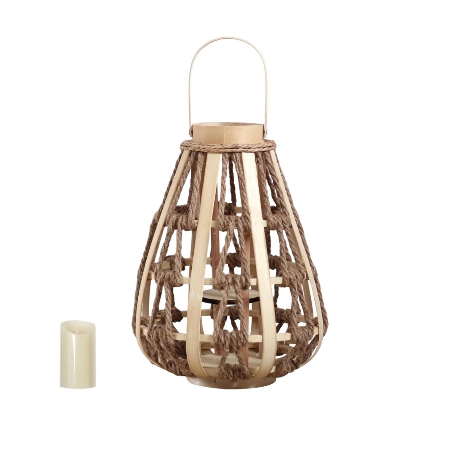 Natuurlijke houten touwlantaar - Candle Holder Decor recensie en prijs