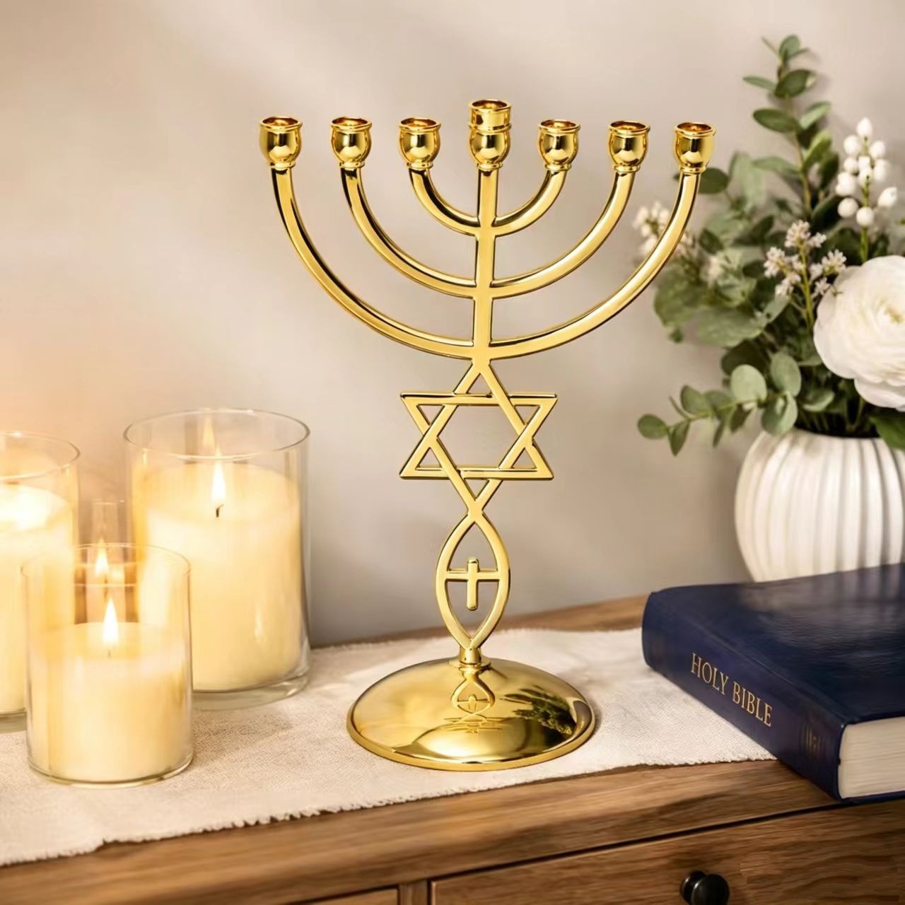 Chanoeka Zevenkopige Kaarsenho - Candle Holder Decor recensie en prijs